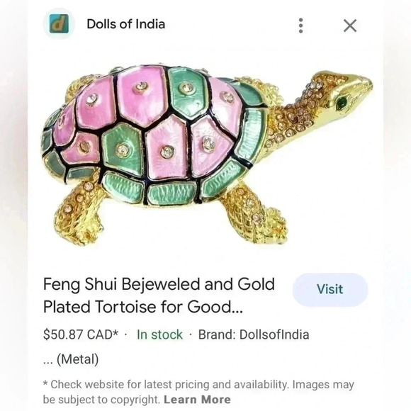 🌸Enameled Turtle 🐢  Jewelry Box🌸 from India 🌸 - Picture 2 of 6